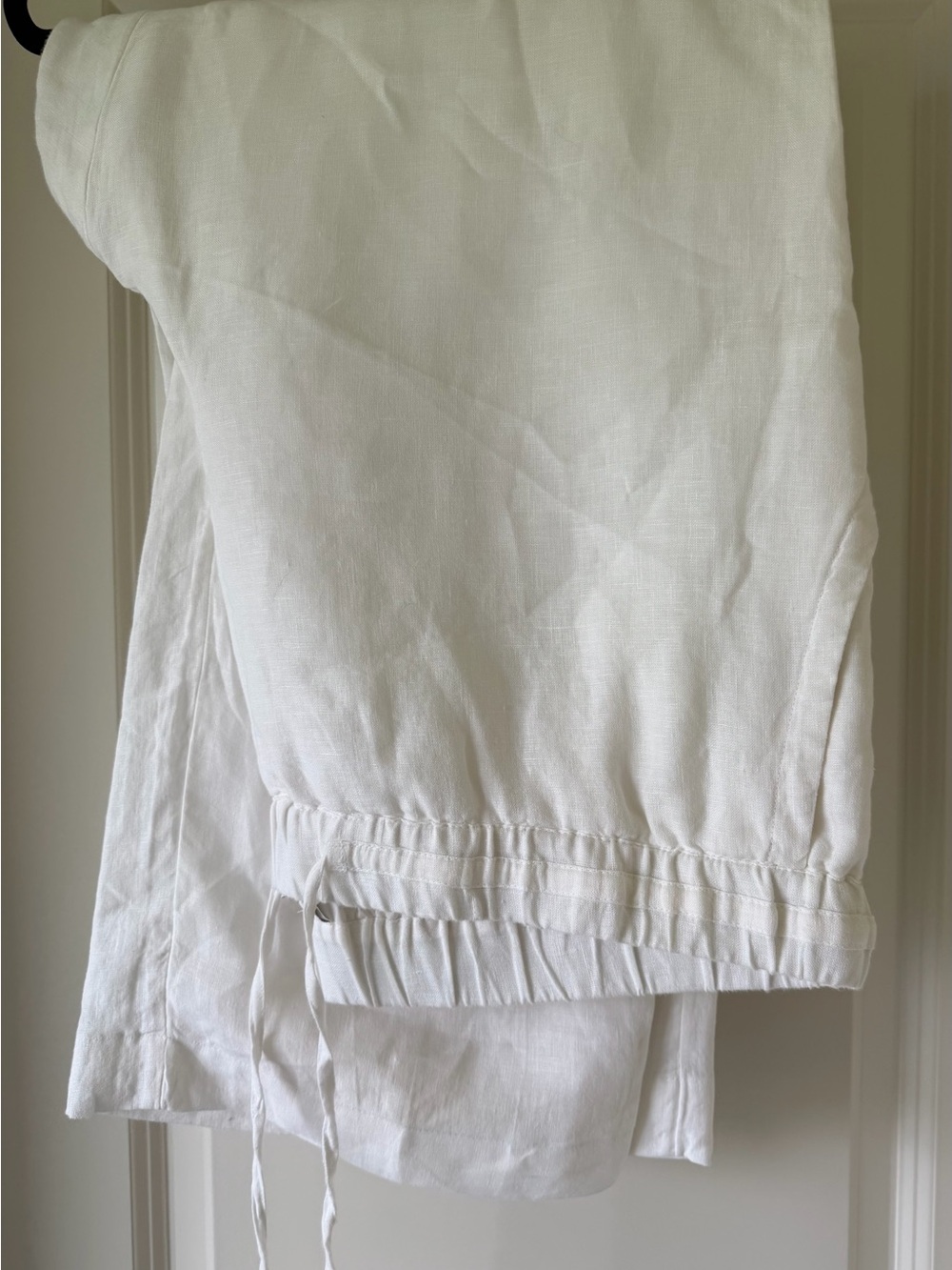 Charter  Club Ivory Drawstring Linen Pants